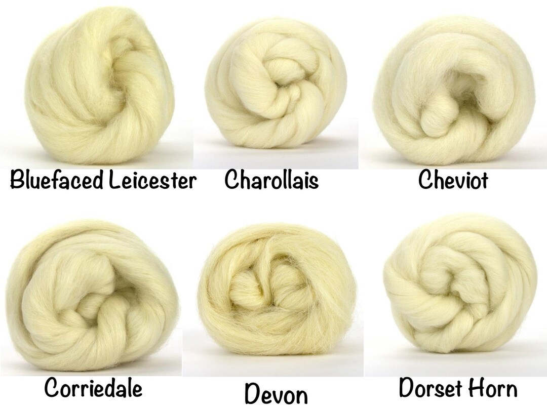 Wool Rousier Natural Wool Roving 1 Oz - Select - Bluefaced Leicester / Charollais ...