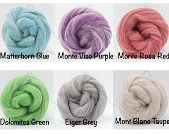 4 oz Merino and Alpaca Roving Combed Top available in six colors