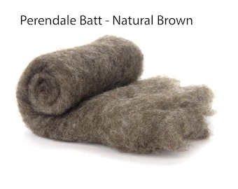 Carded Fiber Batt - Perendale Wool - Natural Brown - 7 oz