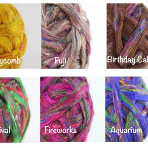 Sari Silk Roving - 1 oz Available in Six Colors, Roving / Combed Top