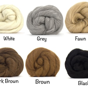 Baby Alpaca Top 4 oz avaliable - White / Grey / Fawn / Dark Brown / Brown / Black  - 4 ounces