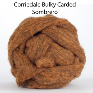 Corriedale Bulky Wool Roving - Sombrero - 4 ounces