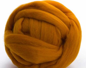 Merino Wool Top - 22.5 micron -Amber - 4 ounces