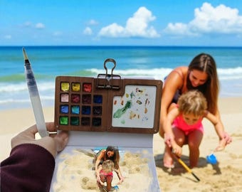 Personalized Mini Watercolor Paint Palette, Travel Art Gift
