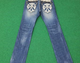 Red Pepper Jeans Japanese Low Rise Skinny Denim Embroidered