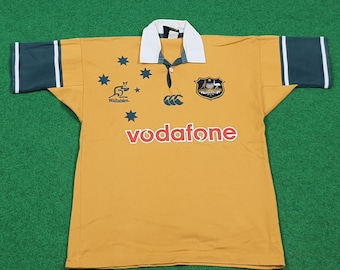 Vintage 90s Canterbury Australia Wallabies Rugby Union Polo