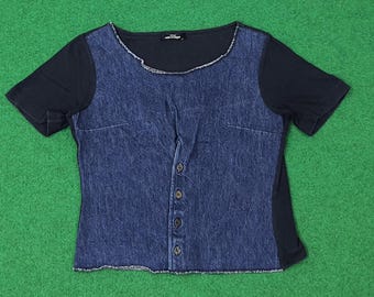 T-shirt dżinsowy Vintage Tricot Comme Des Garcons
