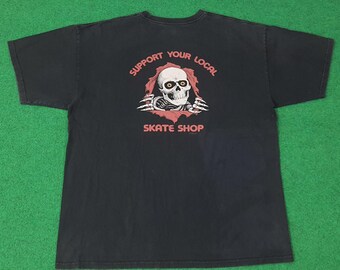 Vintage 1988 POWELL PERALTA Skateboard T-shirt / Lizard Skeleton