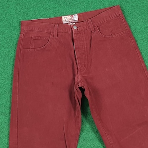 Vintage Rare FERRARI x FILA Red Denim Pants Italy image 5