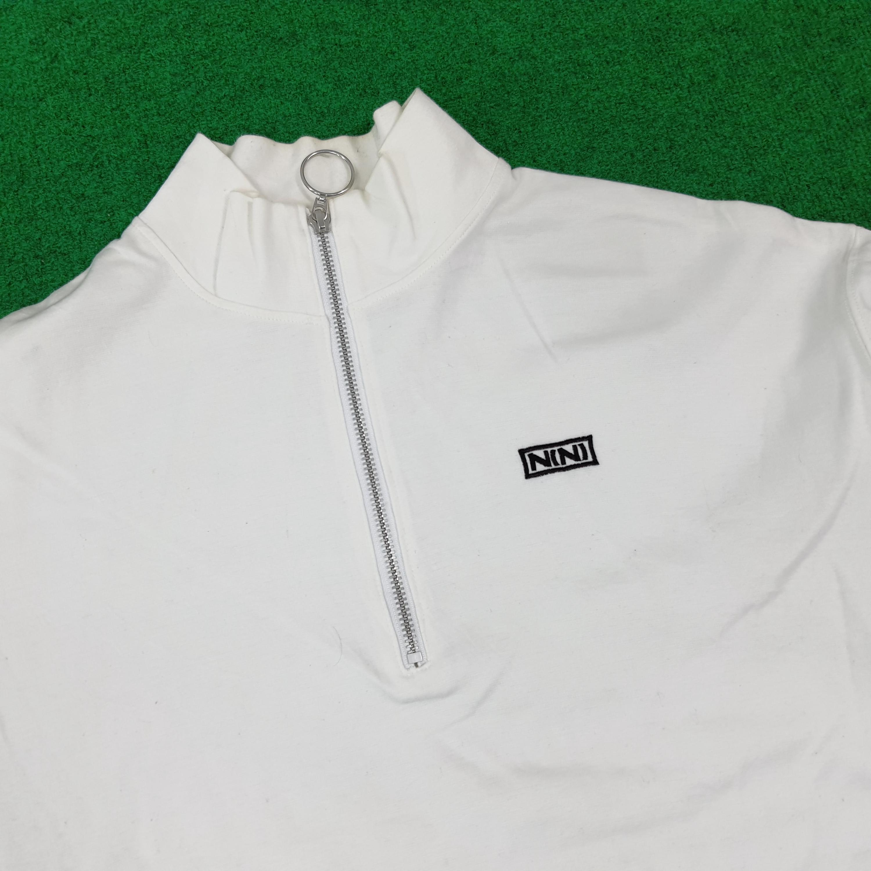 古着NINE  Vintage Number Nine Japan Half Zip Mock Neck Tshirt - Etsy