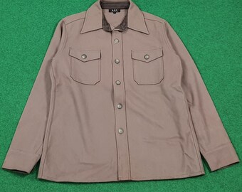 Vintage A.P.C. Taupe Brown Wool Shacket Jacket