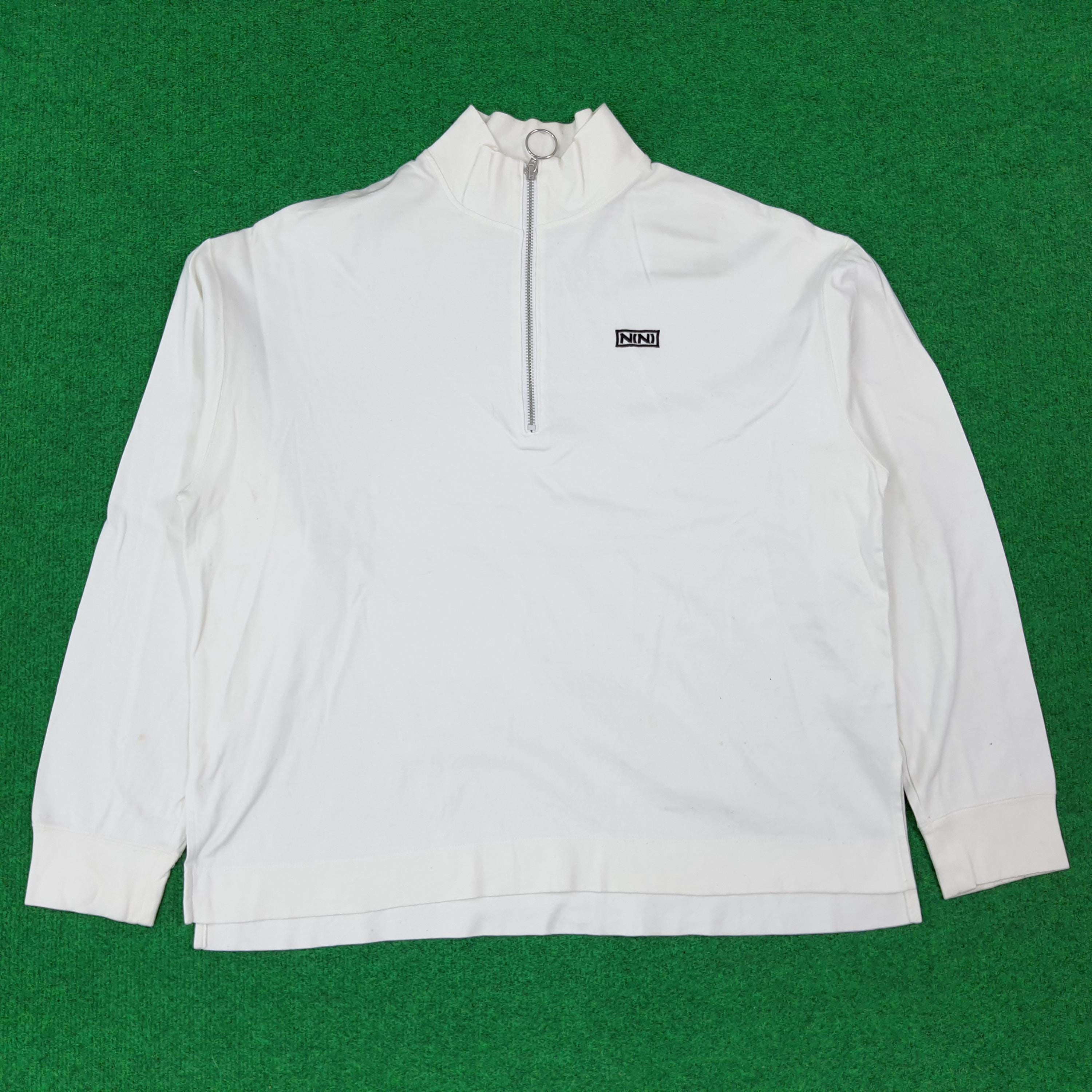 古着NINE  Vintage Number Nine Japan Half Zip Mock Neck Tshirt - Etsy