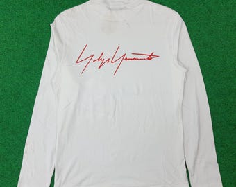 Camiseta vintage de manga larga con logotipo rojo personalizado de Yohji Yamamoto A.A.R.