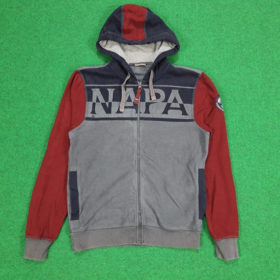 Napapijri, Vintage Napapijri Geographic Fleece Hoodie Zipper