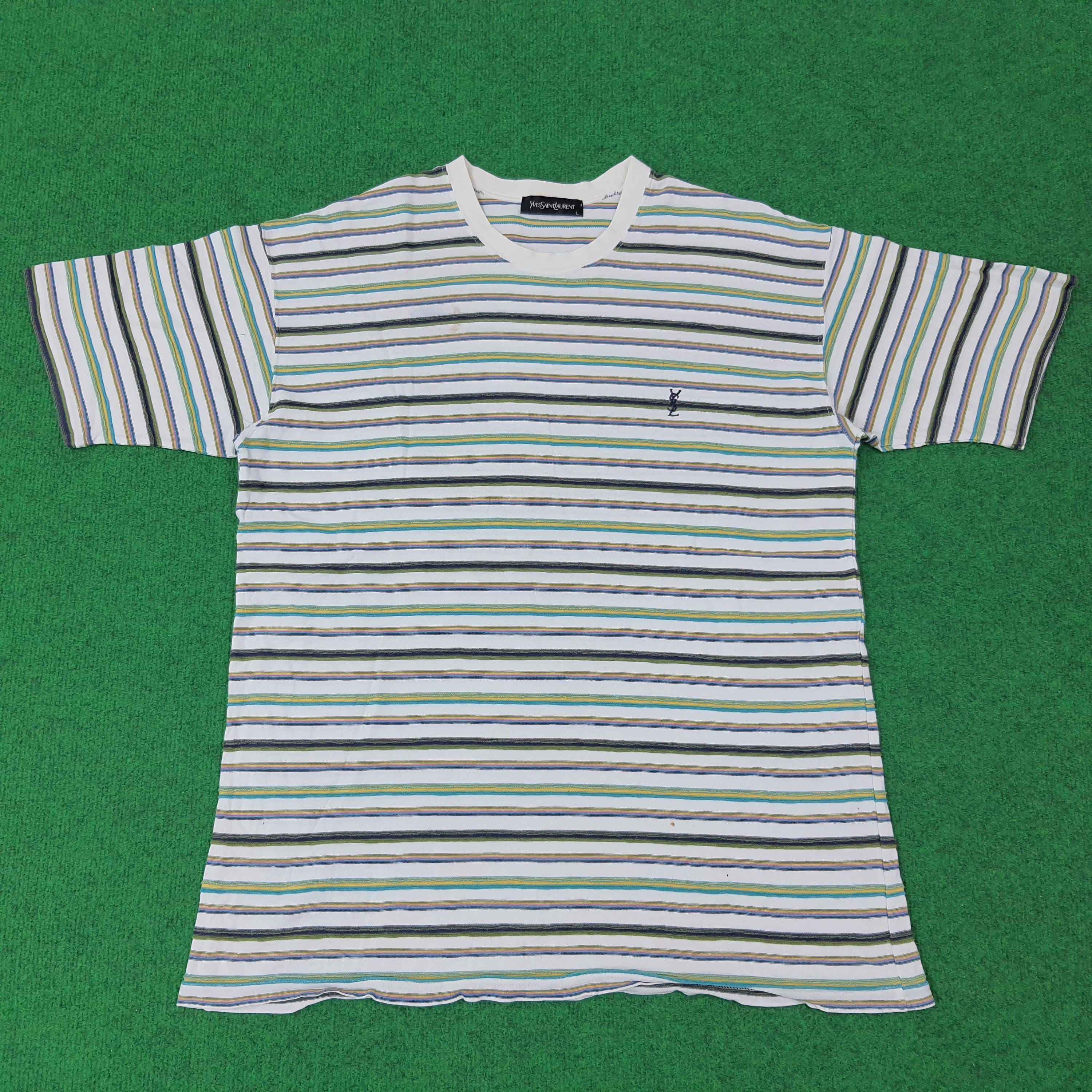 Vintage Yves Saint Laurent Striped Designer Tshirt - Etsy