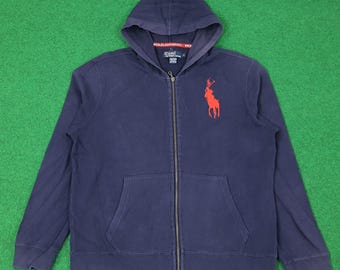 Vintage Y2K Polo Ralph Lauren White Zip up Hoodie Sweatshirt Size