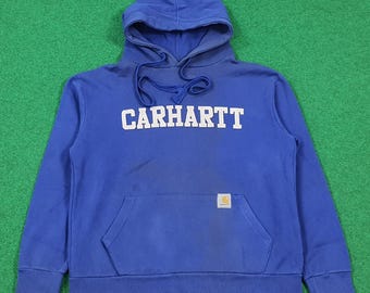 Vintage Carhartt Spell Out Blue Hoodie