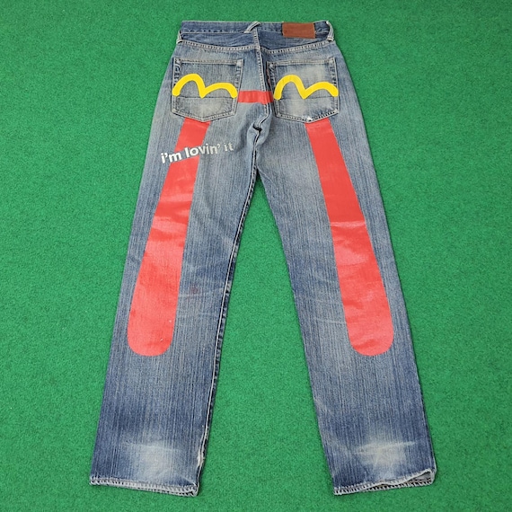 EVISU × McDonald's 日本製赤耳 カモメ 30✖️35 Vintage Evisu X Mcdonalds Japan Custom Daicock Jeans - Etsy Denmark