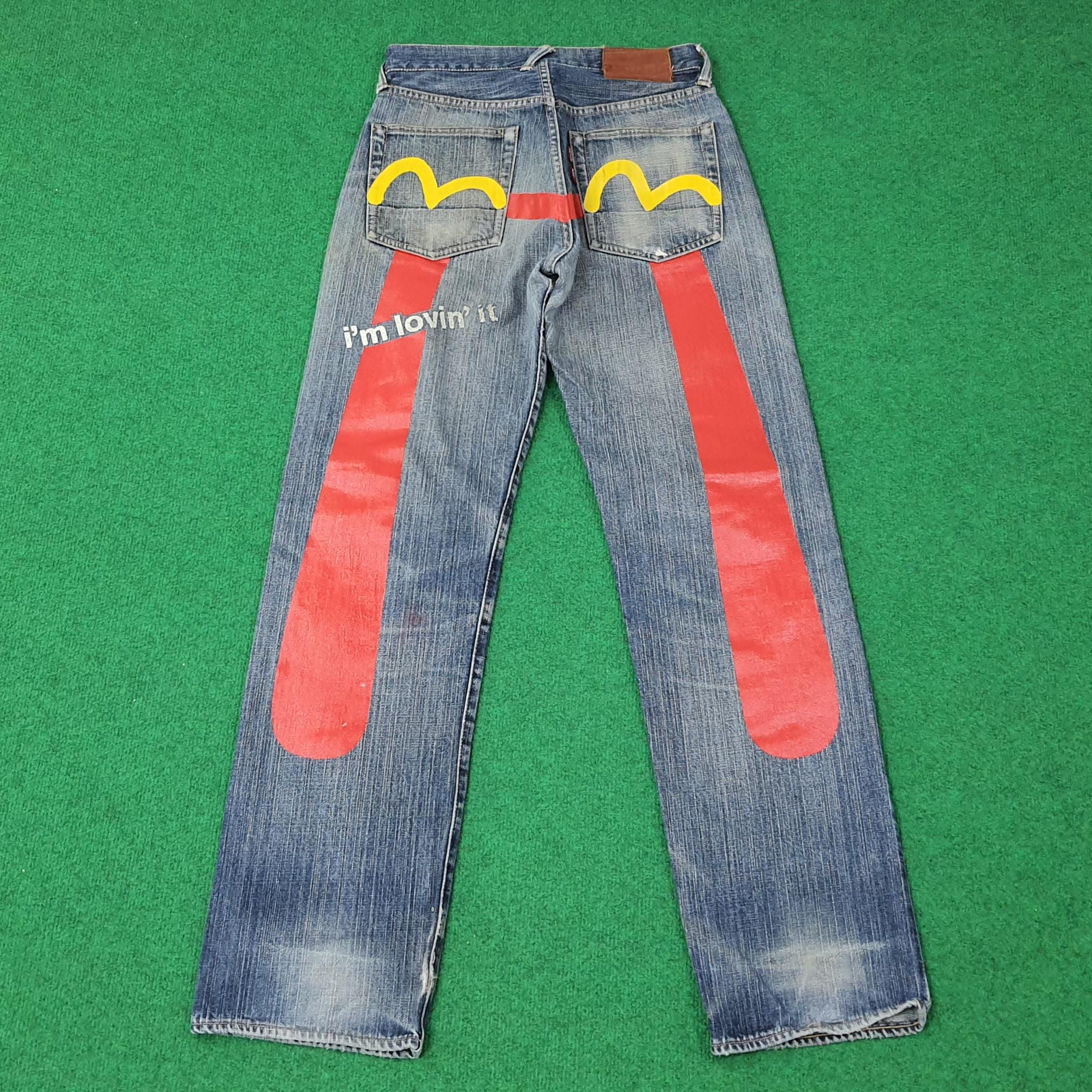 希少EVISUx McDonald's ｜エヴィス マクドナルド Vintage Evisu X Mcdonalds Japan Custom Daicock Jeans - Etsy