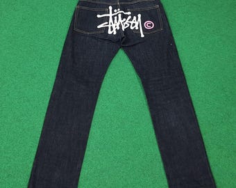 Vintage Stussy Rough Rugged Denim Skull Logo Jeans Pants - Etsy