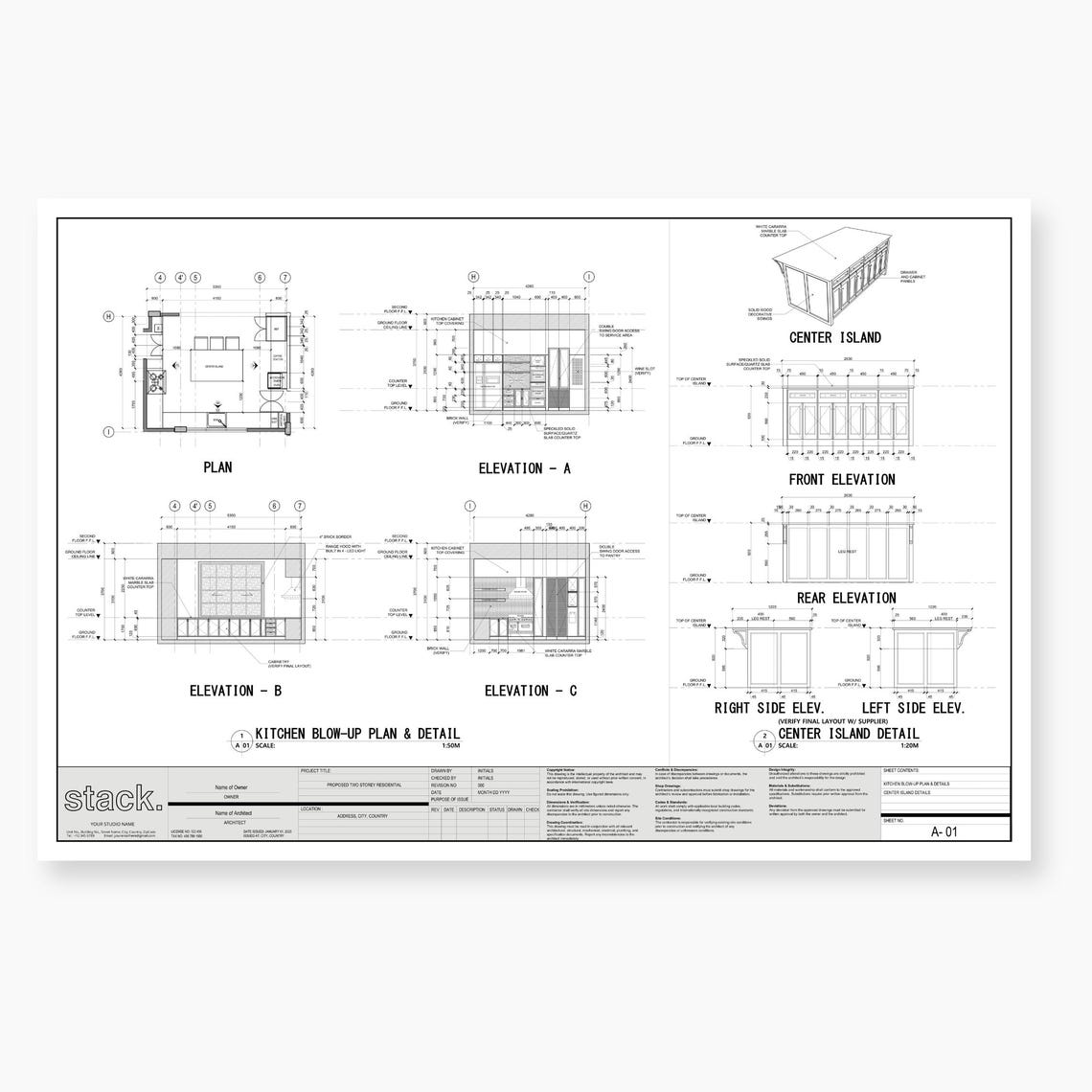 Autocad Title Block Template: Customizable Architect Drawings (DWG File ...