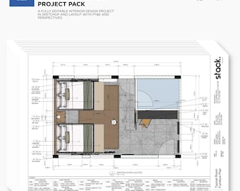 Pacchetto completo di progetto SketchUp + layout / Arredamento, prospetti, dettagli / Modello per la progettazione di interni