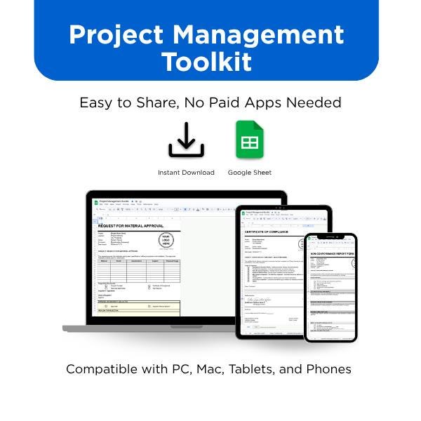 Architect Project Management Google Sheets Template (Digital Download)
