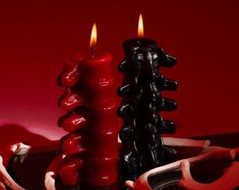 Candela gotica Spine / Strega dall'estetica oscura / Decorazione per la casa / Fatto a mano