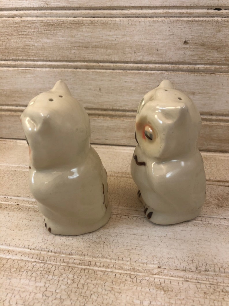 Vintage Ceramic Owl Salt and Pepper Shakers