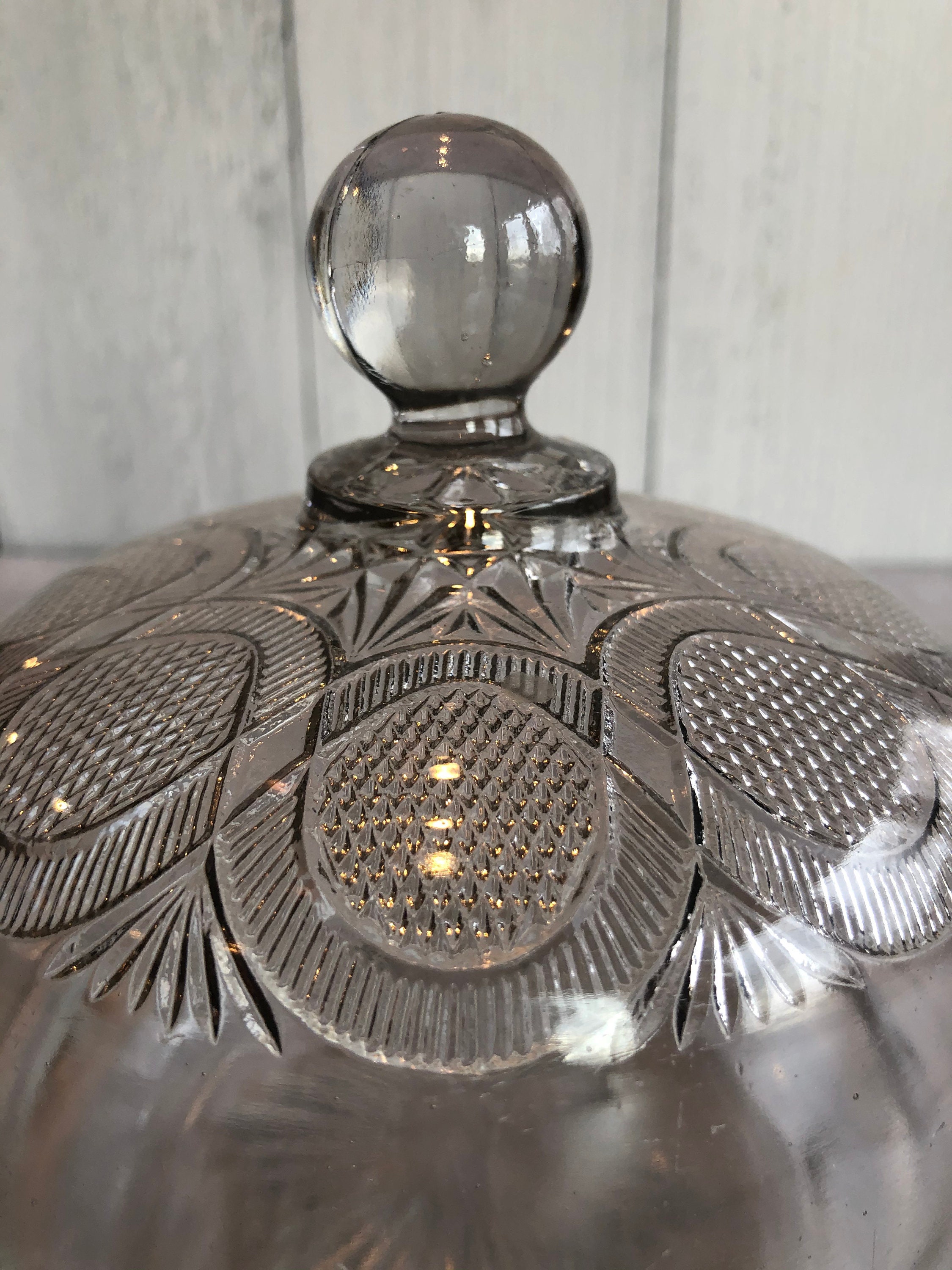 Vintage Cut Glass Cheese Dome with Base Etsy