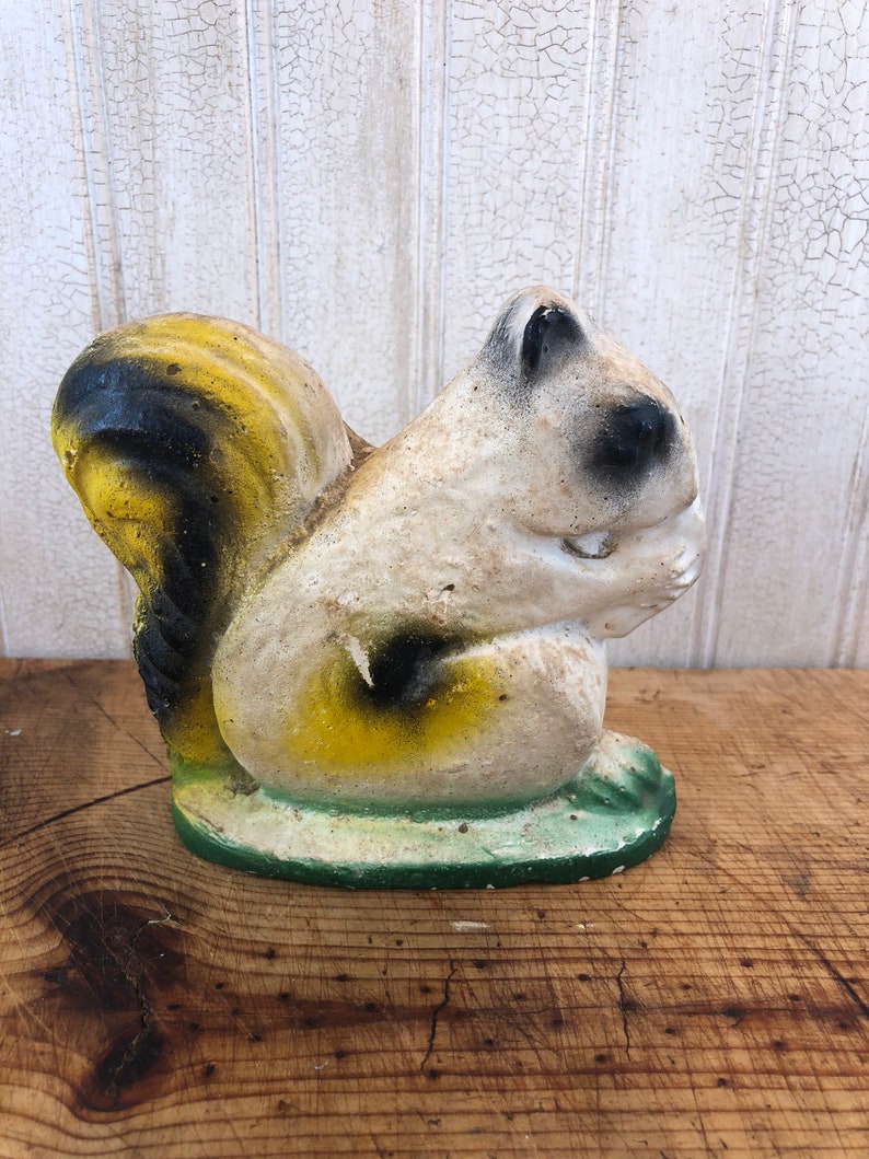 Vintage Plaster Carnivalware Squirrel Figurine