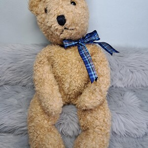 Vintage Teddy Bear With Brown Ribbon - Etsy