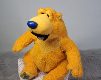 Zeldzame vintage knuffel van Bear in the Big Blue House Star uit 1998 | 7 inch (18 cm) Mattel Arcotoys knuffel met zitzak | Nostalgische Disney Jim Henson uit de jaren 90