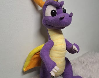 Peluche vintage de Spyro el Dragón de 2001 - Artículo de colección raro de Play by Play - Juguete retro original de la era de PlayStation