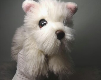 Peluche Westie réaliste - Chiot câlin Signature Keel Toys - Peluche West Highland White Terrier - Cadeau pour les amoureux des chiens