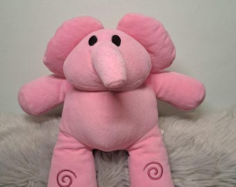 Rare Vintag3 Pocoyo Elly Pink Elephant Plush Toy 11" (29 cm) | Vintage Bandai Zinkia Stuffed Animal Lovey