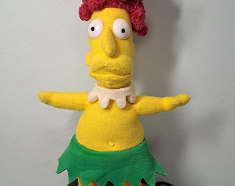 Peluche vintage de Bob de Sideshow - Juguete coleccionable de peluche de Los Simpson - 27 cm (11 pulgadas) - Artículo de colección raro de la década de 2000