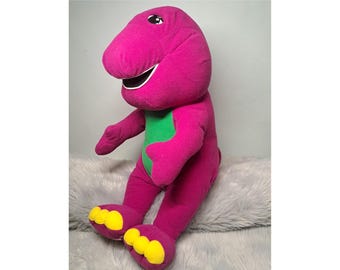 Vintage 1996 Talking Barney Plush 71245 Hasbro Playskool Lyons Group, Tested 90s Barney and Friends Stuffed Animal Toy 15'
