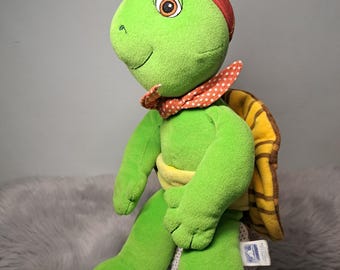 Vintage Franklin the Turtle Plush 38cm Jemini SA Le Lude France, 90s Nostalgia Cartoon Plushie, Collectible Turtle Stuffed Animal, Rare Kid