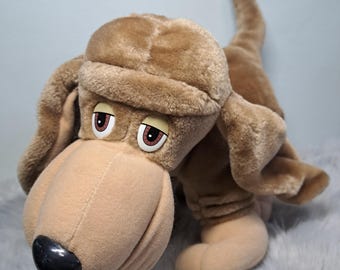 Vintage 1991 Tonka Pooch Patrol Spike Bloodhound Plush, 13.5" (34cm) Guard Dog Flipping Lip Lip-Flipper Toy, Rare 90s Nostalgia Collectible