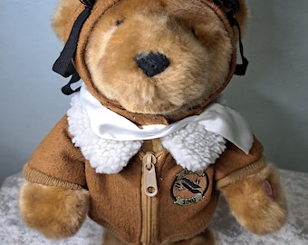 Ours en peluche aviateur vintage 2003, inspiré de la comédie musicale « Fly Me To The Moon » – 100e anniversaire de l'aviation