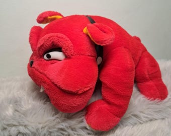 Vintage 1995 Liberty Toy Red Bulldog Plush 9.5" | Rare Nuzzlers Grumpy Dog Stuffed Animal 90s Nostalgia Collectible