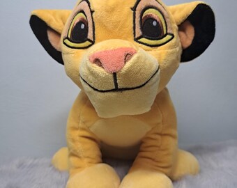 Peluche de Simba de El Rey León de Disney, 33 cm | Peluche vintage de Simba joven, peluche suave de cachorro de león bordado, regalo coleccionable de Disney.