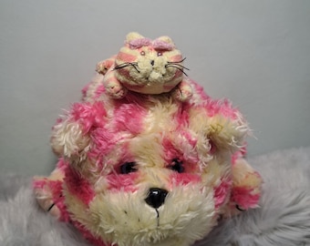 Vintage Bagpuss Plush Toy Collection • 1999 Large 34cm Cat & 2006 Small Kitten • Nostalgic British TV Show Plushies