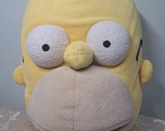 Sac à dos en peluche Homer Simpson (tête) vintage 1997 | Rare objet de collection des années 90 | 32 cm | Excellent état !