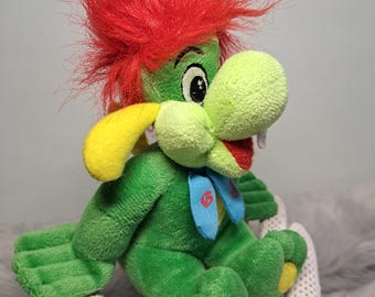 Vintage Prezzemolo Plush Gardaland Mascot Dragon 90s Theme Park Toy Collectible 7"