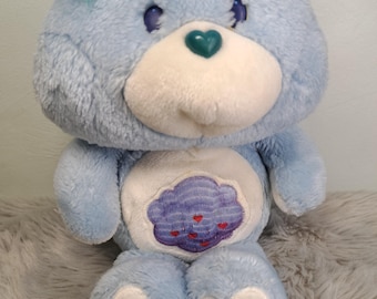 Rare peluche vintage Kenner Care Bears Grumpy Bear de 1983, 31 cm (12 pouces), jouet de collection rétro des années 80.