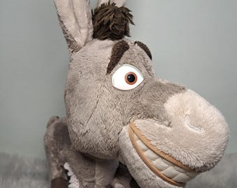 Peluche de burro de Shrek de DreamWorks, 28 cm (11 pulgadas), de la película Shrek, Big Headz, adorable peluche de burro, juguete coleccionable de DreamWorks.