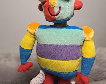 Peluche vintage de LEGO Little Robots "Stripy" de 2003 | Coleccionable del programa infantil de la BBC, 19 cm