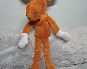 Monedero de peluche vintage de Bullwinkle y el alce, 25 cm (10") • Peluche coleccionable de Rocky y Bullwinkle • Dibujos animados de los 90